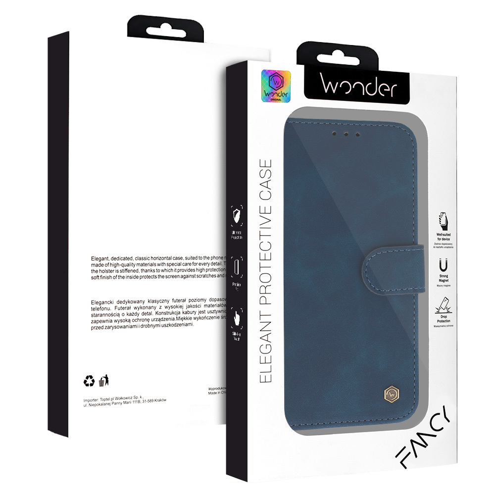 Pokrowiec z klapk� Kabura Wonder Fancy granatowe Xiaomi Redmi 15C 4G / 8